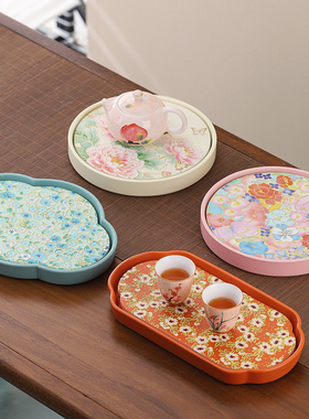 高颜值新款陶瓷吸水干泡茶盘轻奢中式简约茶台创意茶盘桌面小茶台