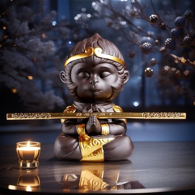 茶宠摆件孙悟空变色可养鱼缸