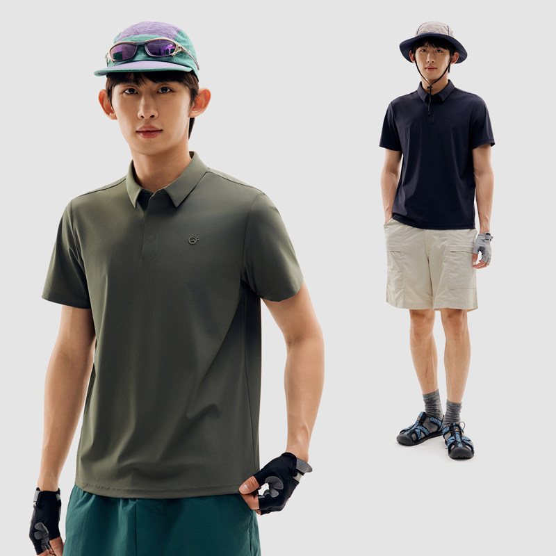 探拓男士短袖POLO衫夏季透气速干翻领凉感防晒运动