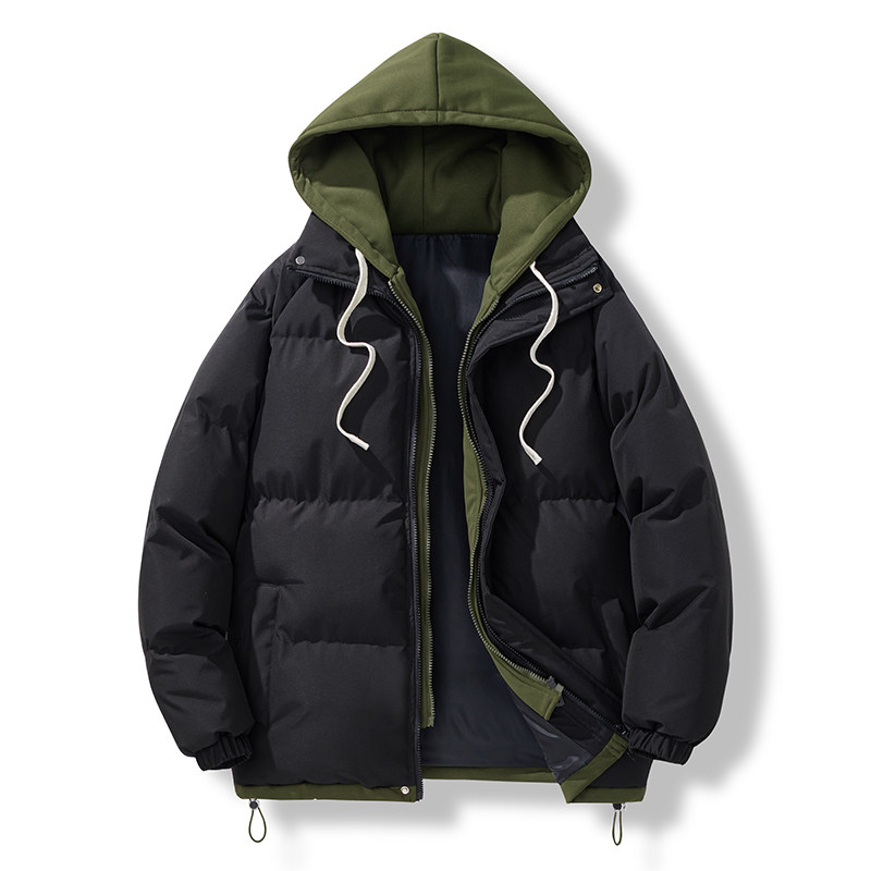 SIMBOO信步户外棉服男2024秋冬保暖外套防风防寒ins时尚假两件套