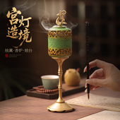 香炉纯铜家用室内熏香炉檀香盘香炉宋代美学宫灯烛台香薰炉摆件