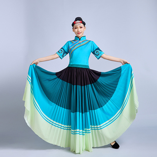 新款彝族走出大山大摆裙演出服装少数民族索玛花舞蹈演出开场舞裙