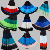 彝族舞蹈裙大山索玛花火把节阿杰鲁姑娘 百褶练习裙子 红裙盛装