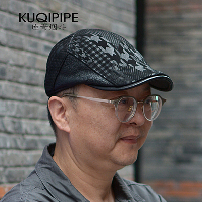 鸭舌帽春秋磨砂羊皮韩版