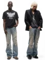 Washed Blue Ripped Denim
