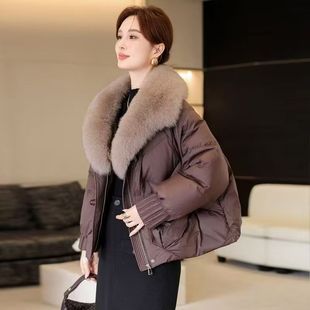 2025新款冬季加厚羽绒棉服减龄洋气大码棉衣毛领面包外套短款棉袄