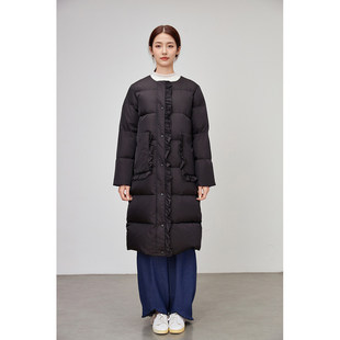 高端定制2025冬新款女士休闲长款过膝收腰修身连帽羽绒服