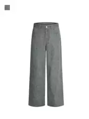 Black Donkey Street Tie-Dye Print A-Line Loose Straight-Leg Jeans for Men, Old Money Style, Gray Versatile Casual Long Pants