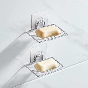 不锈钢肥皂架浴室化妆室香皂沥水家用多功能置物架免打孔洗手池盆