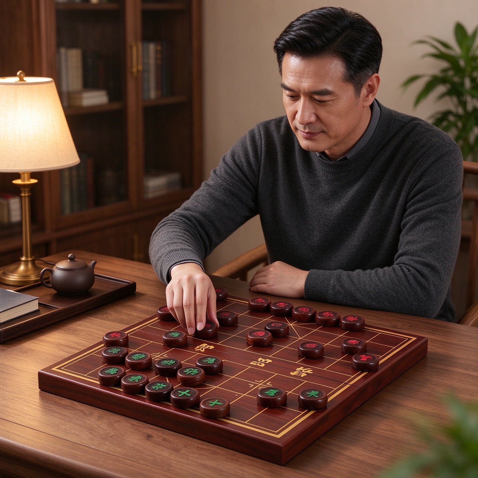 大号实木中国象棋儿童学生便携榉木棋子木质棋盘益智对弈亲子