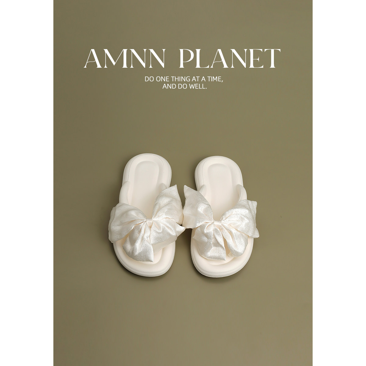 AMNN 甜美蝴蝶结人字拖女2025新款夏季海边配裙子高级感外穿拖鞋