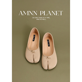 ins同款 分趾平底春夏单鞋 女浅口一脚蹬猪蹄鞋 AMNN 小众百搭马蹄鞋