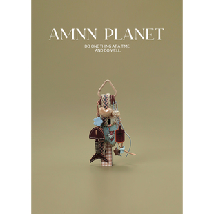 AMNN 多巴胺糖果色纽扣绳结包包挂件小众编织高级感个性钥匙扣