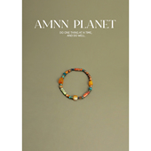 AMNN复古五彩斑斓琉璃天然石手链女小众设计手工气质百搭国潮手串