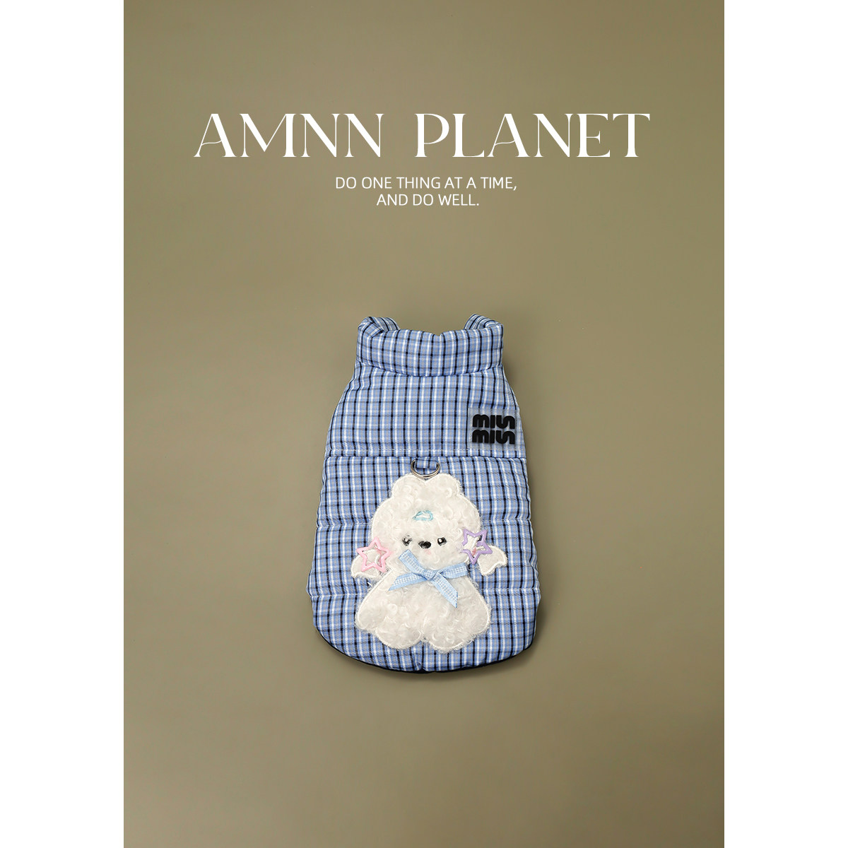 AMNN 原创格子棉服狗狗背心秋冬衣服中小型幼犬保暖加绒宠物棉衣