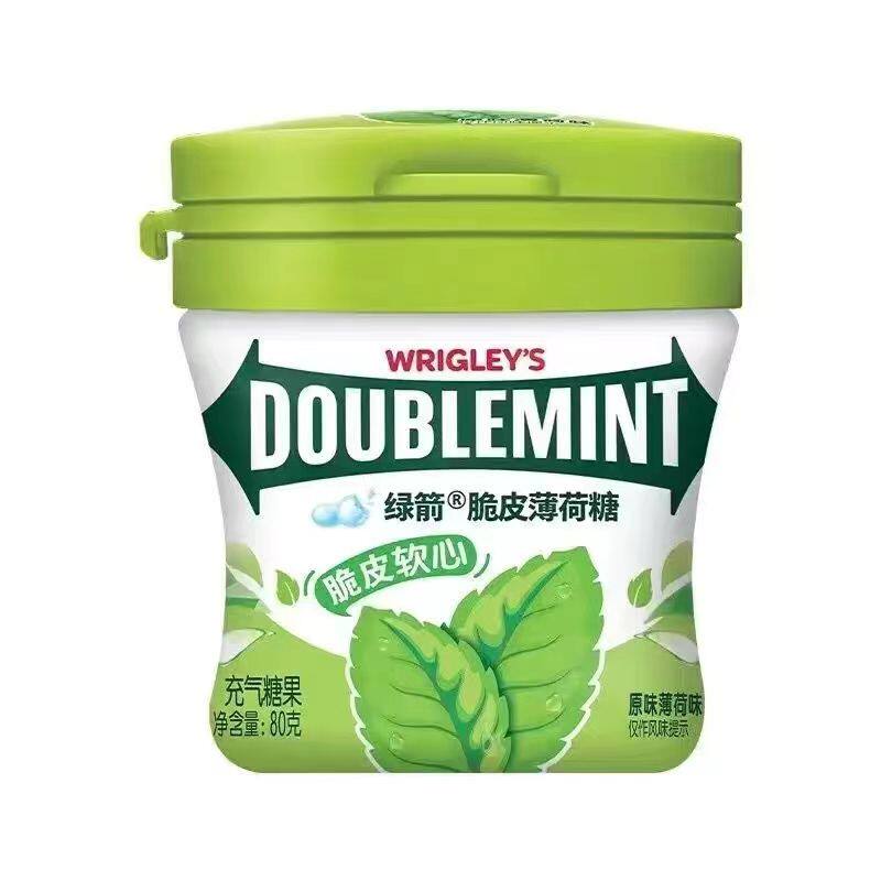 绿箭脆皮软心薄荷糖 80克瓶装*6瓶 脆皮糖 柠檬原味薄荷留兰香