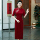 中长旗袍日常可穿 结婚礼服妈妈喜服时尚 红色喜婆婆婚宴装 2025新款