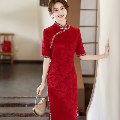 喜婆婆婚宴喜服旗袍喜妈妈礼服秋