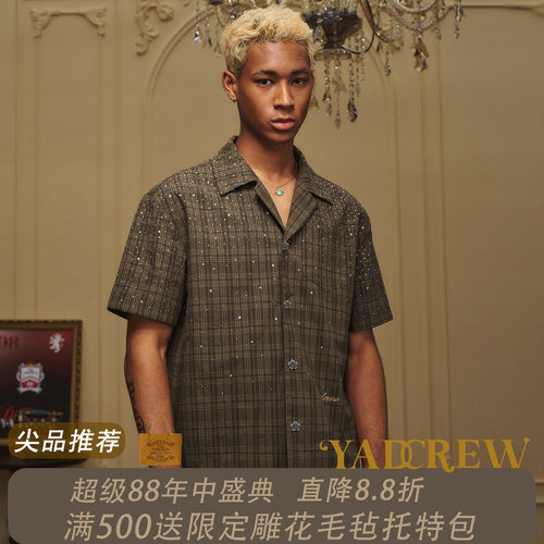 YADcrew银河瀑布闪钻短袖衬衫