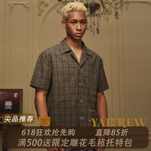 YADcrew银河瀑布闪钻短袖衬衫