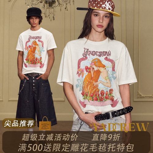 YADcrew爱情鸟复古短袖T恤