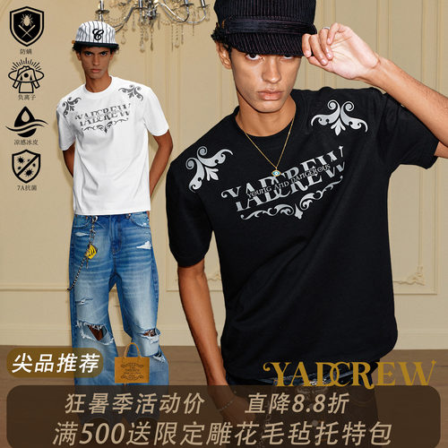 YADcrew巴洛克厚板短袖T恤男