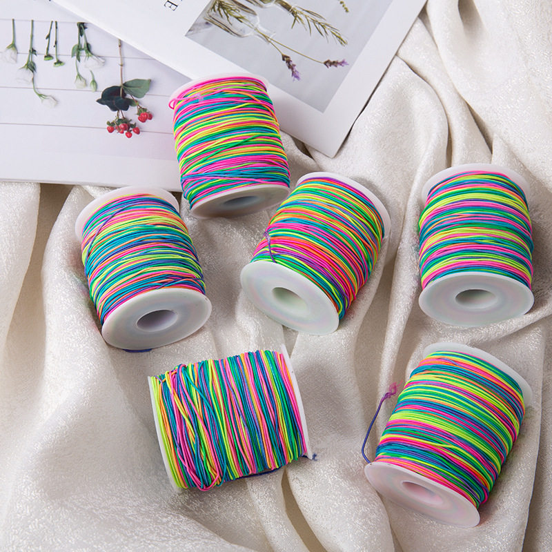 5mm手工diy材料串珠弹力线松紧弹力线 七彩包芯弹力绳