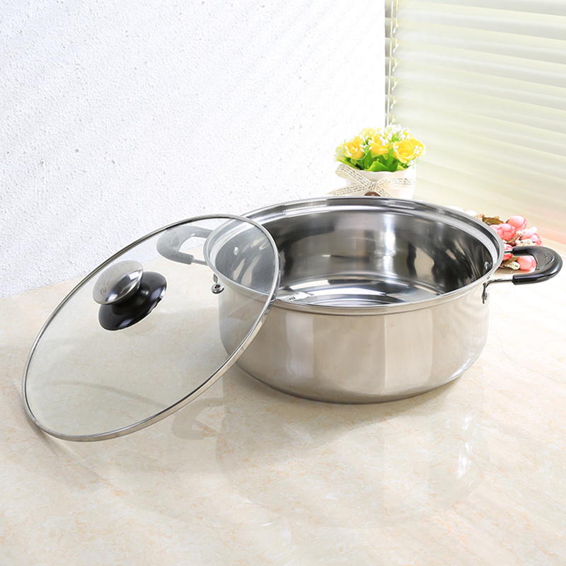 带盖子18-26不锈钢汤锅