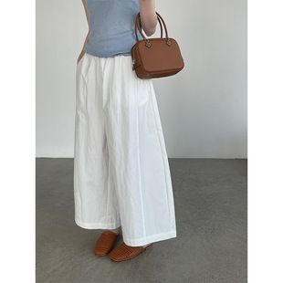 春夏百搭休闲9分裤 本期自留 女松紧腰简约宽松阔腿裤