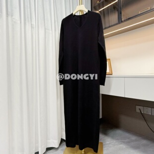 【DY】山羊绒长裙简洁修身直筒针织连衣裙绵密轻盈显瘦百搭气质