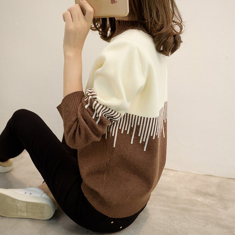 秋冬装2020新款韩版半高领毛衣女士宽松针织打底衫外穿洋气上衣潮|msdalam kategori Butik wanita / wanita, sweater - dari Buy2taobao.com untuk memberikan perkhidmatan ejen Taobao profesional membeli