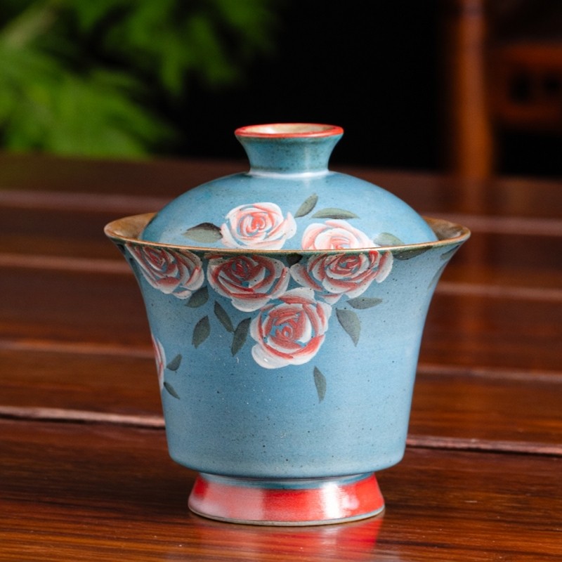 陶迷小容量手绘陶瓷盖碗