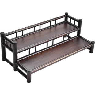 楠竹博古架杯架置物架简约家居玄关茶具摆件复古茶道配件竹子茶架