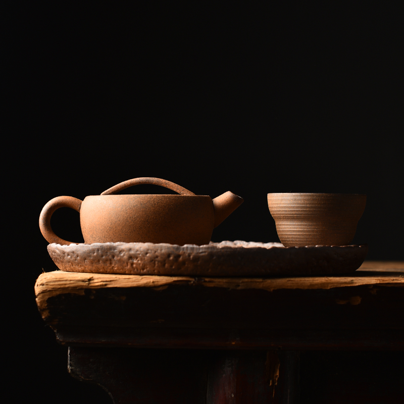 陶迷原矿粗陶老岩泥茶壶