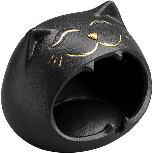 陶迷可爱卡通猫烟灰缸小号便携防飞灰车载家用个性陶瓷烟缸小摆件
