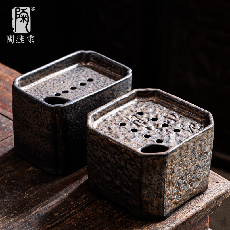 陶迷复古鎏金釉建水茶台废水桶蓄水茶渣桶中式功夫茶具配件小茶台,餐饮具,茶台废水/渣桶,淘宝优惠券,粉丝福利购,淘宝优惠卷
