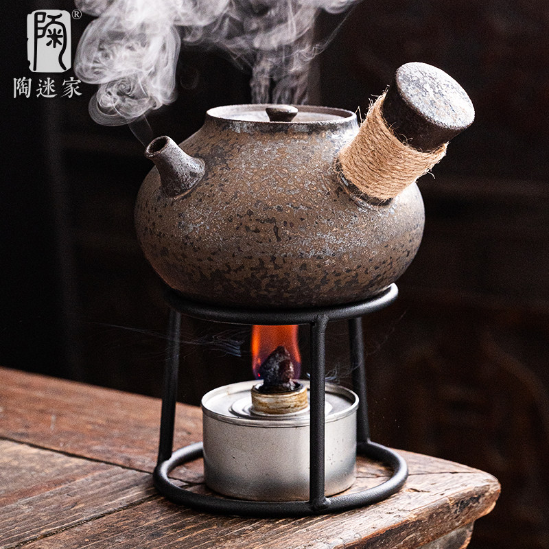 陶迷简易煮茶壶套装伍德炉酒精灯底座陶瓷侧把壶大容量温茶壶茶具,餐饮具,煮茶炉,淘宝优惠券,粉丝福利购,淘宝优惠卷