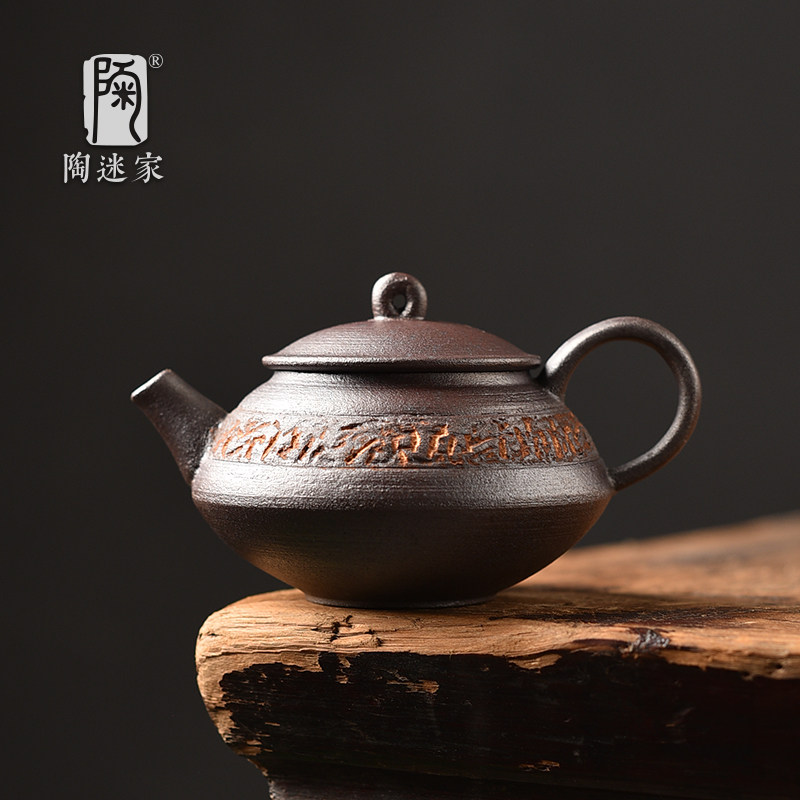 陶迷老岩泥茶壶复古手工浮雕泡茶具可养壶原矿中式古风精致小单壶,餐饮具,茶壶,淘宝优惠券,粉丝福利购,淘宝优惠卷