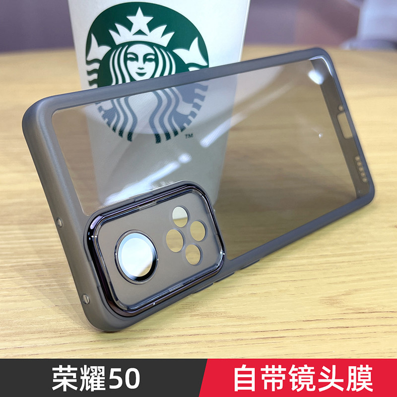 适用于华为荣耀50手机壳荣耀50pro新款荣耀50se保护套自带镜头膜硅胶软壳5G镜头男全包防摔潮透明
