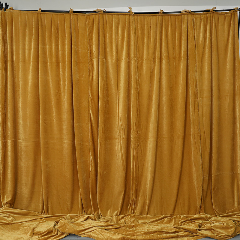 土黄色绒布土黄色金丝绒布料