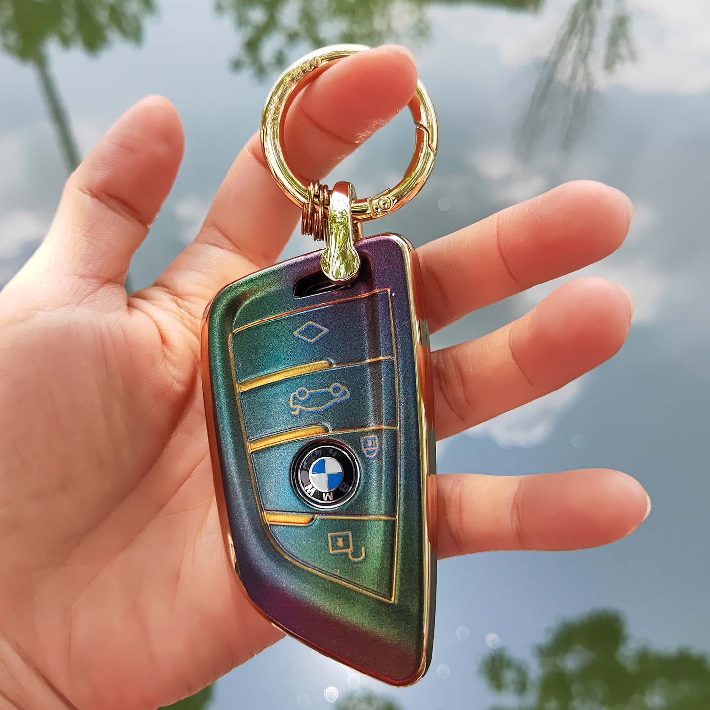 一路平安小鹿宝马钥匙套刀锋幻彩