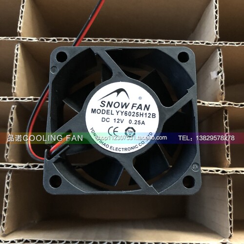 全新SNOWFAN YY6025H12B 6025 12V 0.25A 6CM/厘米 静音机箱风扇