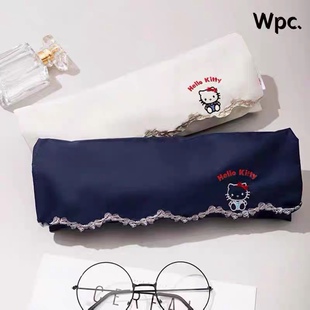 日本正品Sanrio三丽鸥wpc 联名Kitty防晒伞遮太阳晴雨两用 黑胶