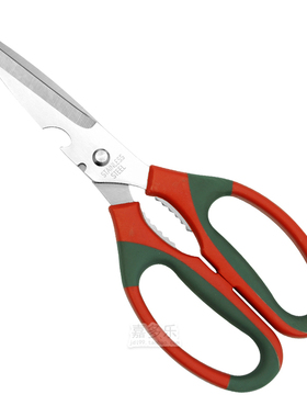 多功能厨房剪刀不锈钢家用剪可开瓶盖夹核桃食物剪子红灰色阳江剪