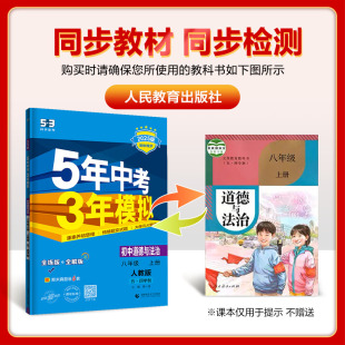 2025版 5年中考3年模拟8年级政治上册练习册初三53同步习题 五年中考三年模拟八年级上册道德与法制同步跟课练习册五四制人教版