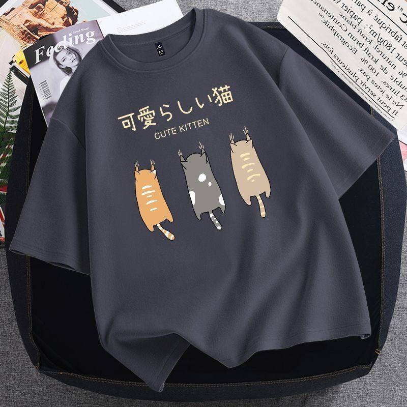 女童纯棉短袖2026夏季新款网红t恤中大童12岁1315超好看小猫体恤