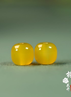 10mm嫩黄色老型散珠天然玛瑙配珠diy配饰配件挂件手机链显白B237