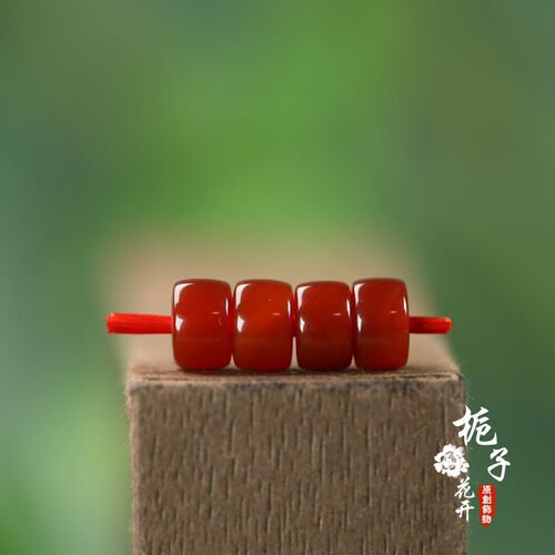 天然南红玛瑙药片珠7*4mm
