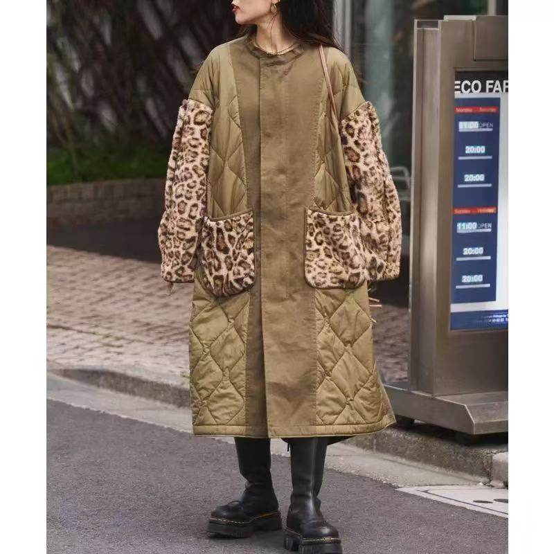 有线头男女同款大高个儿天菜豹纹拼接立体绗缝棉服外套25111740,女装/女士精品,棉衣/棉服,淘宝优惠券,粉丝福利购,淘宝优惠卷