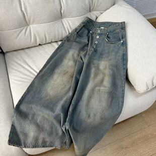 香蕉裤 做旧水洗长裤 休闲百搭弯刀裤 女四季 25121640 牛仔裤